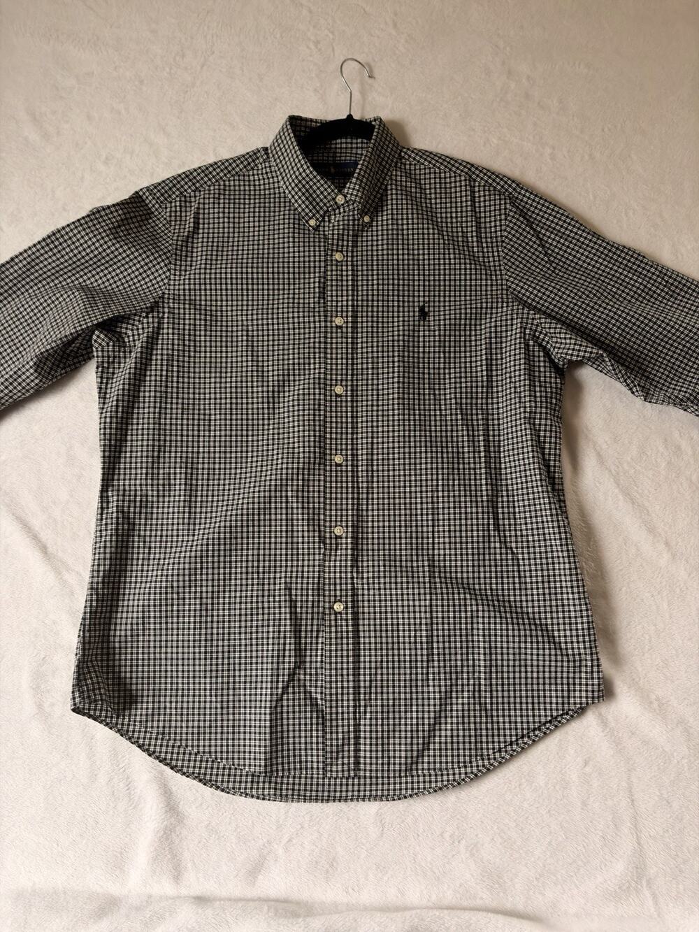 Polo Ralph Lauren Shirt Mens Size L Black White Gingham